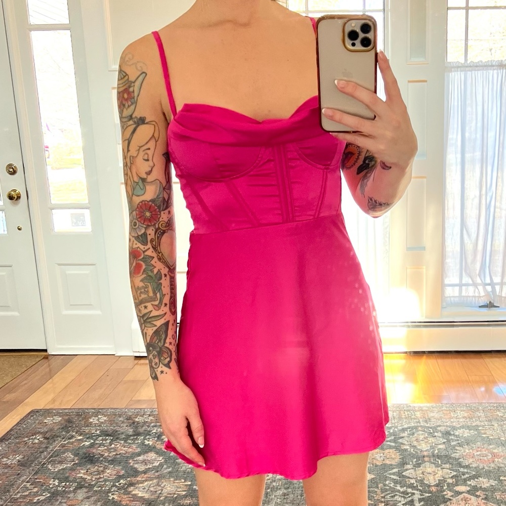 Princess Polly Hot Pink Spotlight Mini Dress